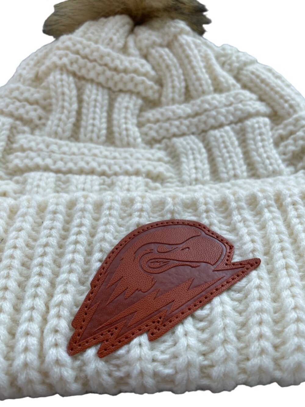 Zephyr Beanie One Size Eagle Boardside Faux Fur Ivory Ribbed Cozy Gorpcore NEW